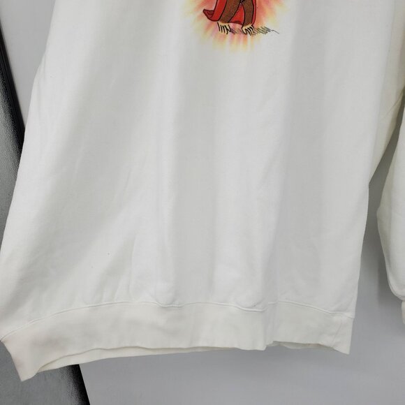 Vintage Curious George Super Curious White Long Sleeved Crewneck Sweatshirt XL - Picture 8 of 10